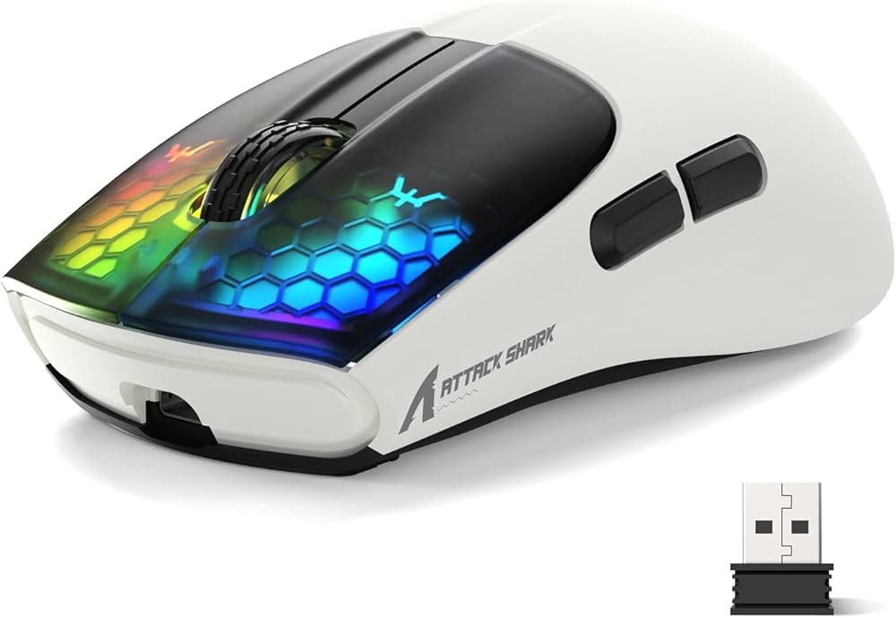 MOUSE GAMER SEM FIO ATTACK SHARK X5 BRANCO