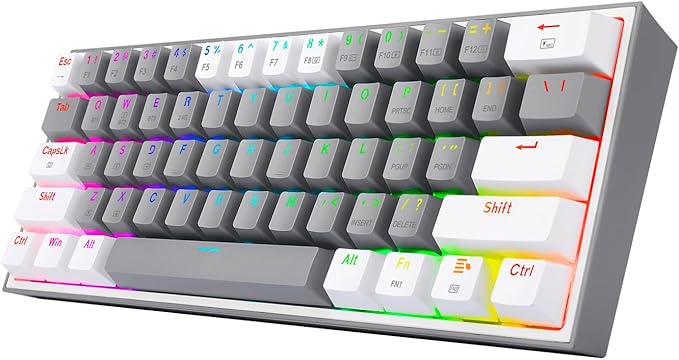 TECLADO GAMER MECÂNICO REDRAGON FIZZ K617 CINZA RGB 60% - Miniatura 2