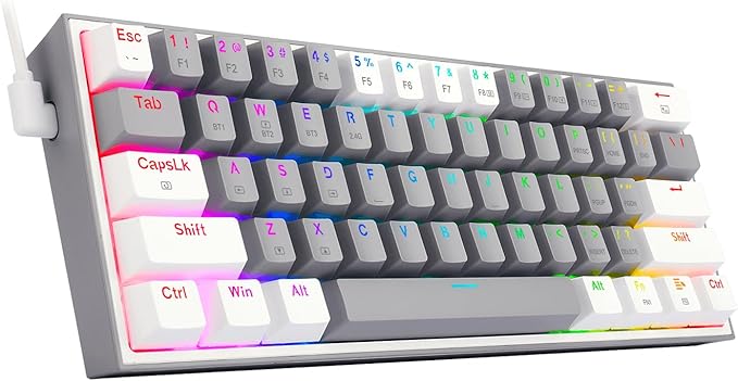 TECLADO GAMER MECÂNICO REDRAGON FIZZ K617 CINZA RGB 60% - Miniatura 3