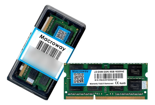 MEMÓRIA RAM MACROWAY DDR3 8GB 1600MHZ NOTEBOOK