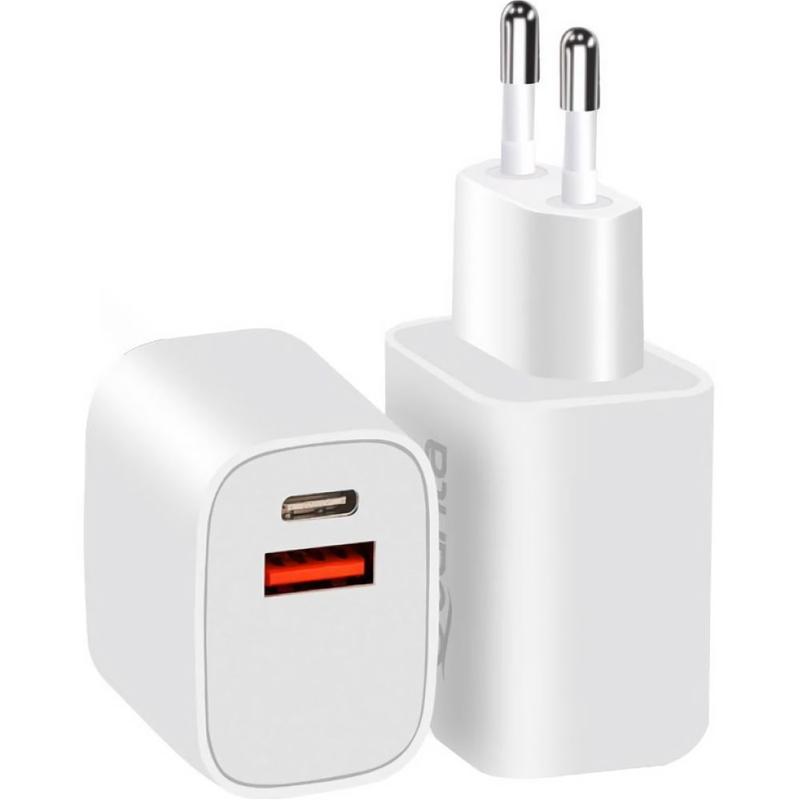 CARREGADOR QUANTA 20W QTCACR2 USB-A/USB-C BRANCO