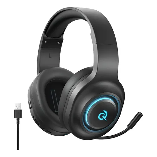 FONE DE OUVIDO HEADSET GAMER QCY HEROAD V200 SEM FIO PRETO - Miniatura 2
