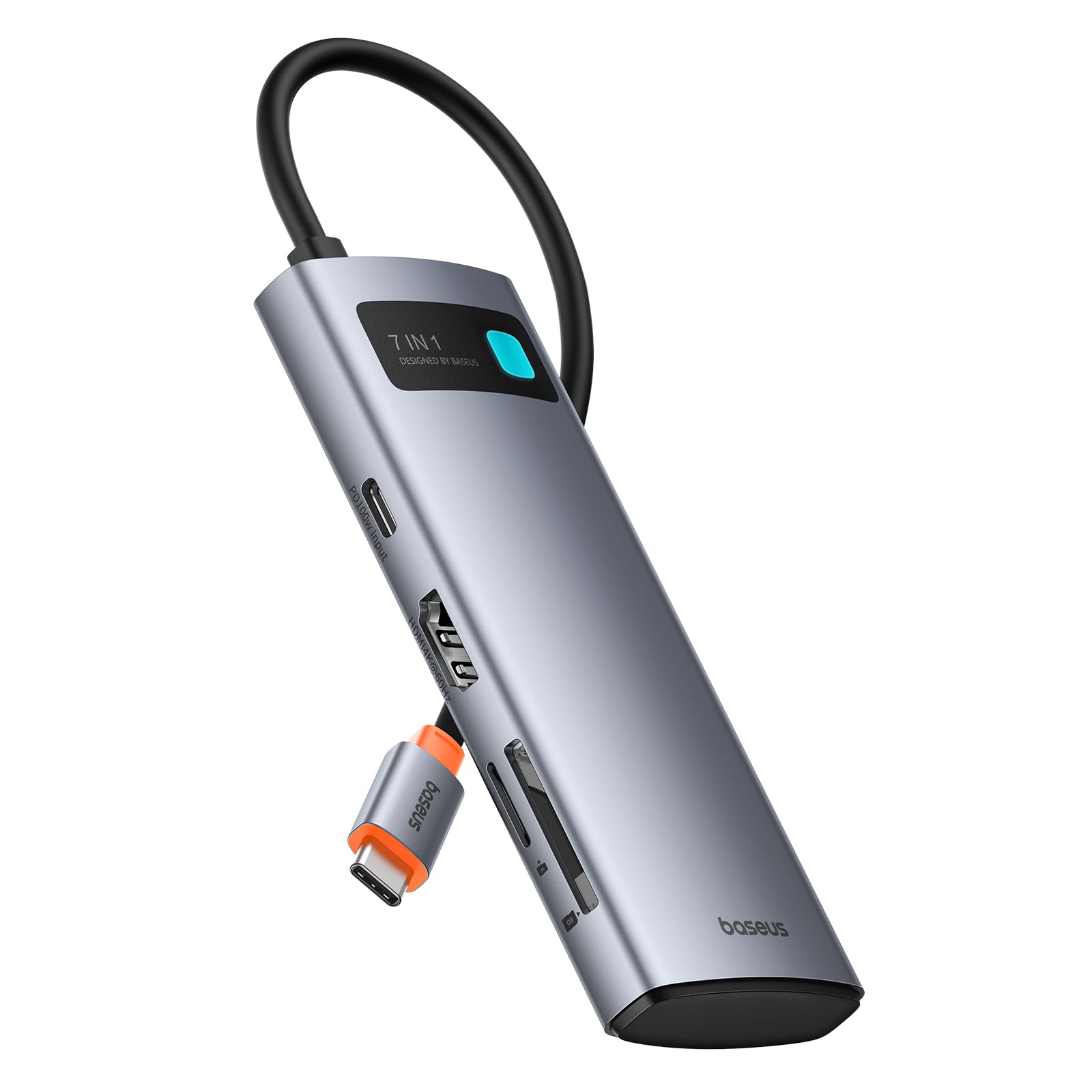 HUB USB-C BASEUS 7-1 (1 USB-C, 3 USB-A 3.0, HDMI 4K/60, TF/SD)
