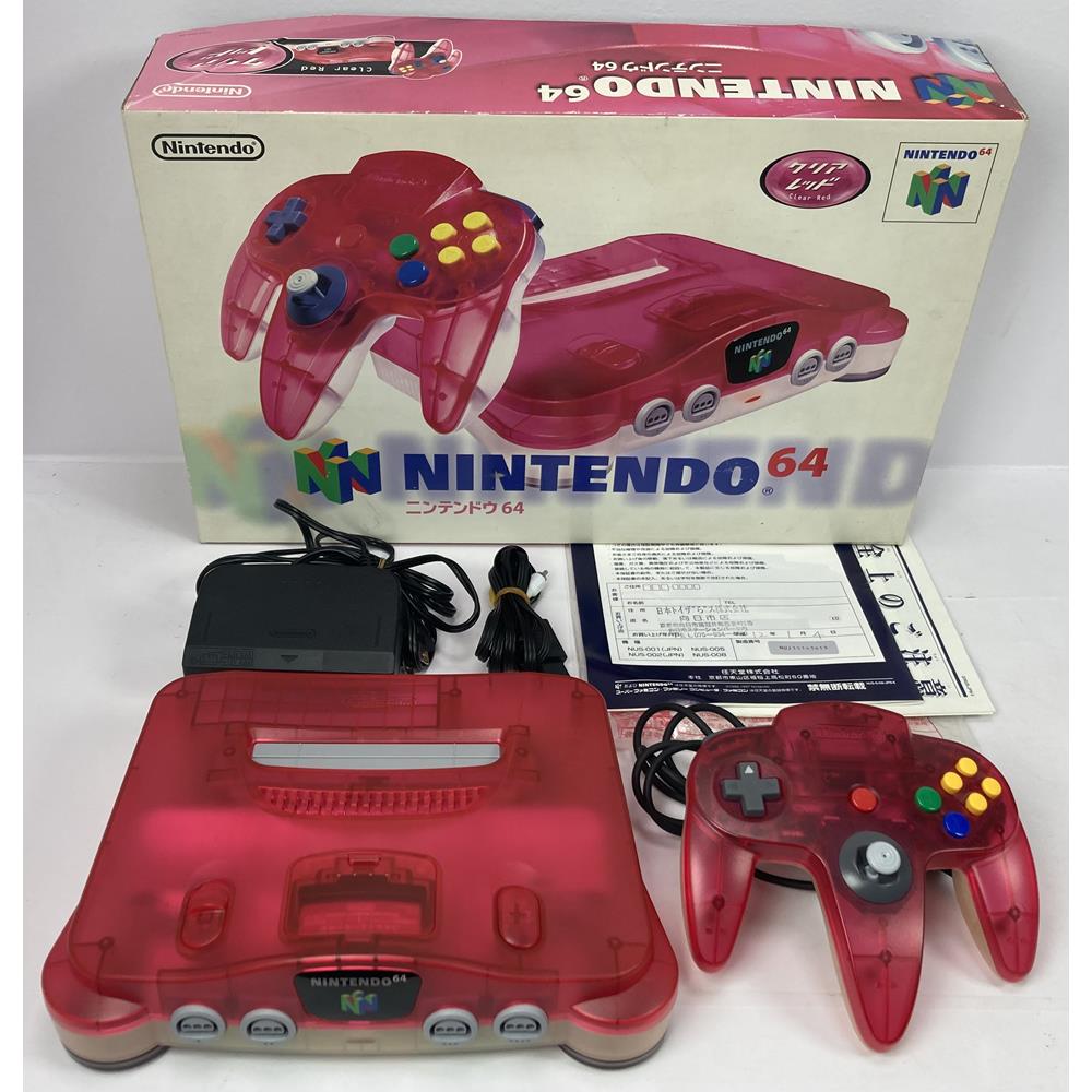 VIDEO GAME CONSOLE NINTENDO 64 CLEAR RED