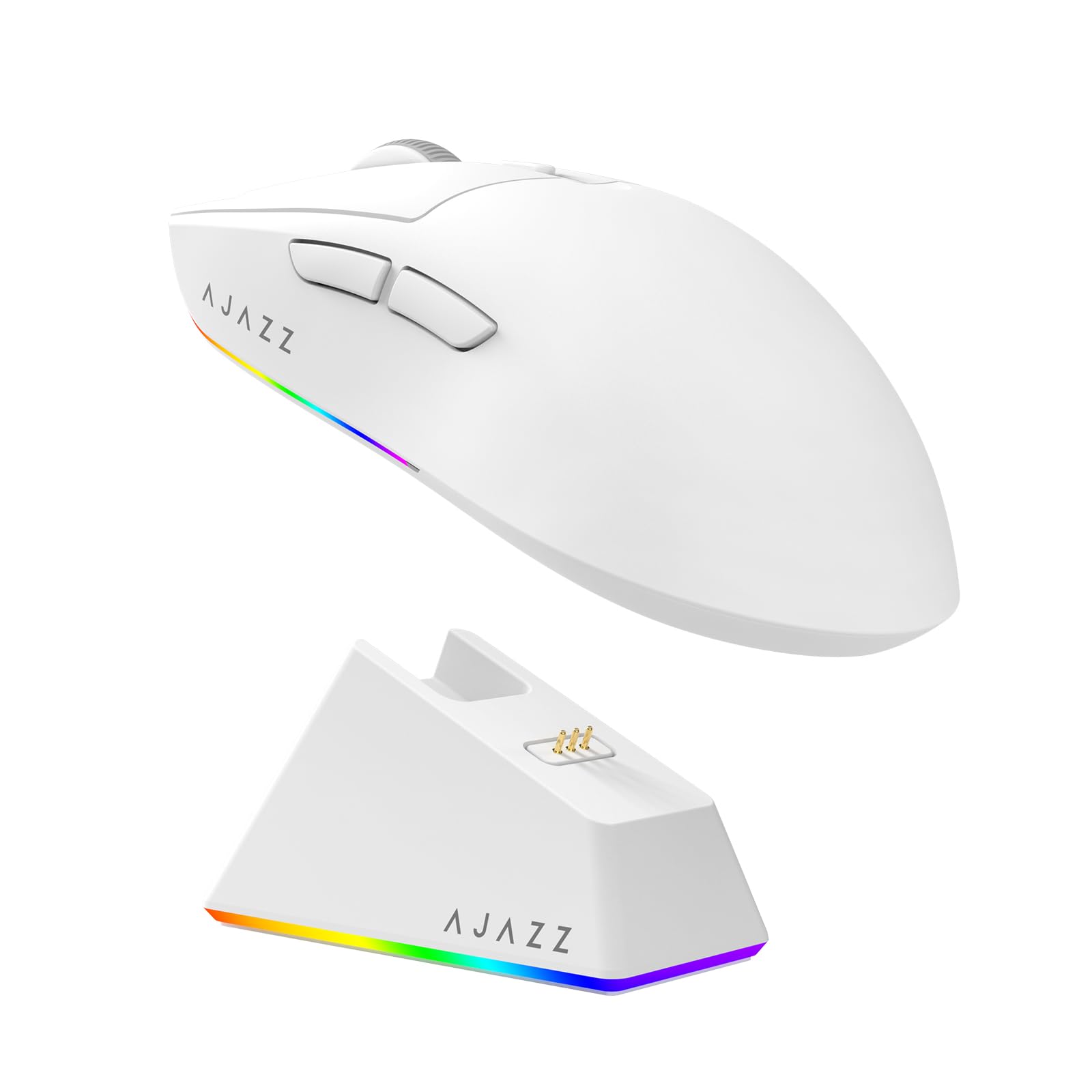 MOUSE GAMER AJAZZ AJ139 V2 COM BASE BRANCO SEM FIO