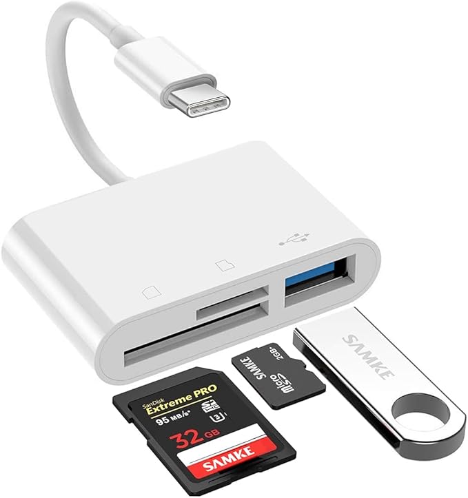 HUB USB-C 3-1 (USB-A, LEITOR CARTÃO DE MEMÓRIA TF/SD)