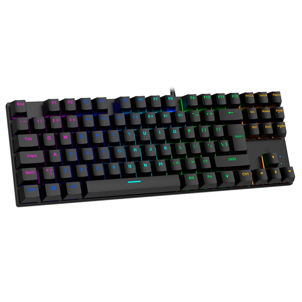 TECLADO GAMER MECÂNICO SATELITE GK-51 RGB PRETO 80%