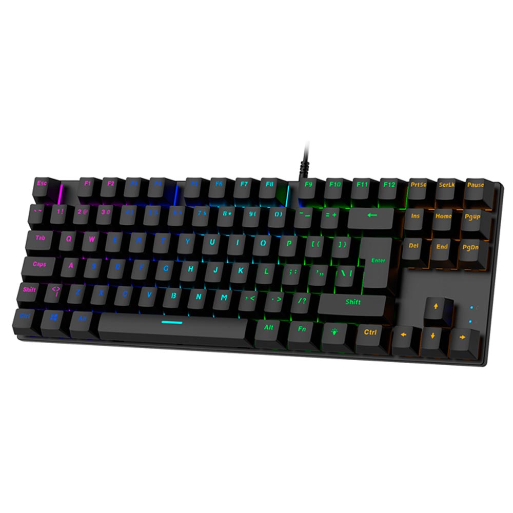 TECLADO GAMER MECÂNICO SATELITE GK-51 RGB PRETO 80% - Miniatura 2