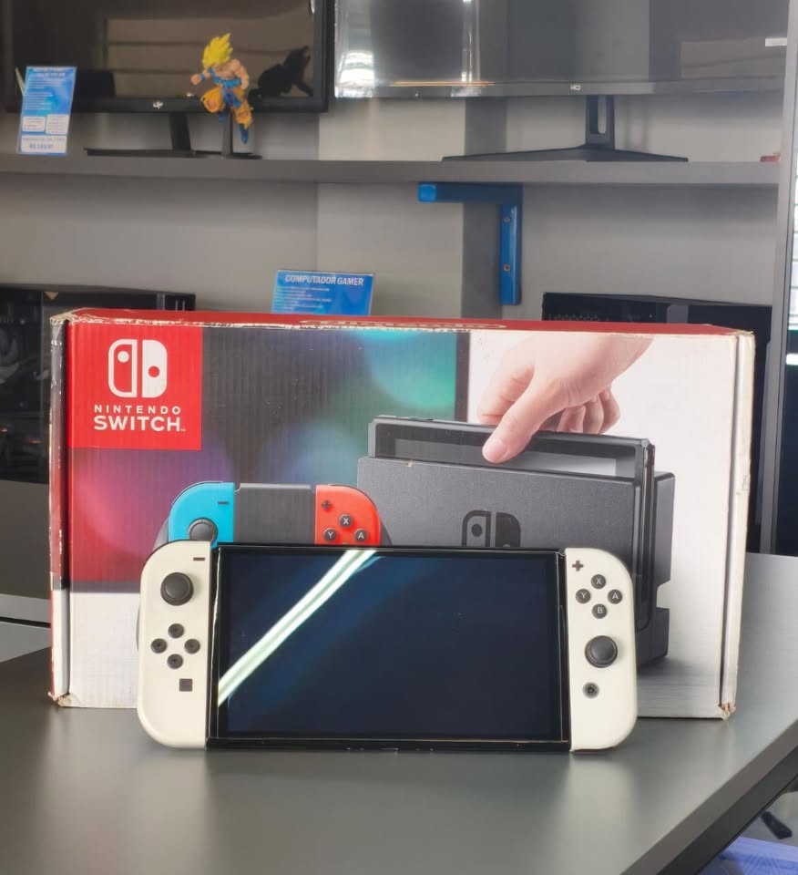 VIDEO GAME CONSOLE NINTENDO SWITCH 64GB OLED BRANCO (SEMI-NOVO)